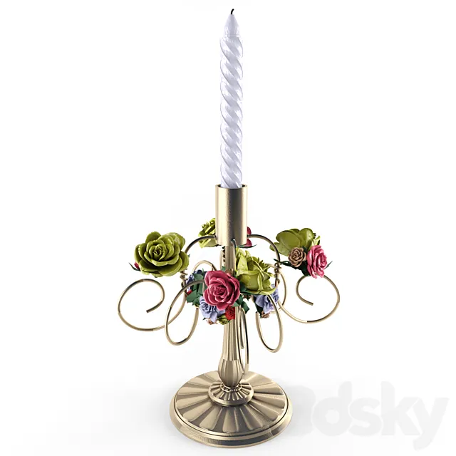 candlestick in retro style 3DS Max - thumbnail 3