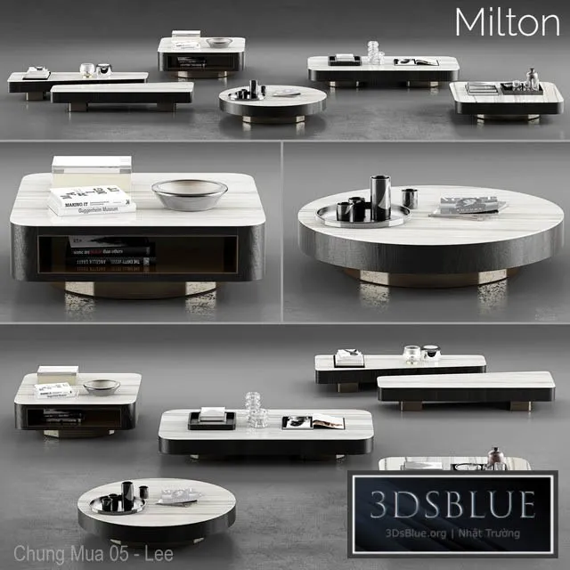 Minotti Milton Coffee Tables 3DS Max - thumbnail 3