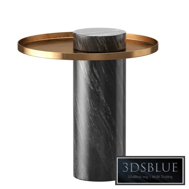 Pillar Side Table in Black Marble & Brushed Gold design by Nuevo 3DS Max - thumbnail 3