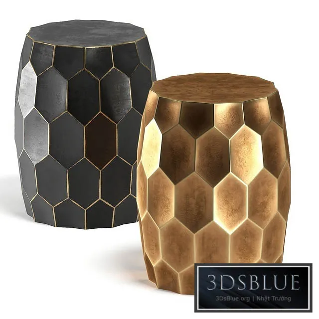 Brass black side table 3DS Max - thumbnail 3