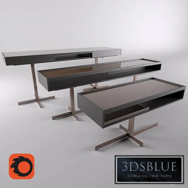 Minotti Close Table Set 3DS Max - thumbnail 3