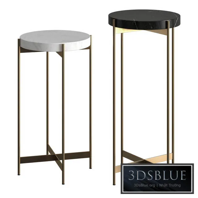 CB2 Block Marble Pedestal Tables 3DS Max - thumbnail 3