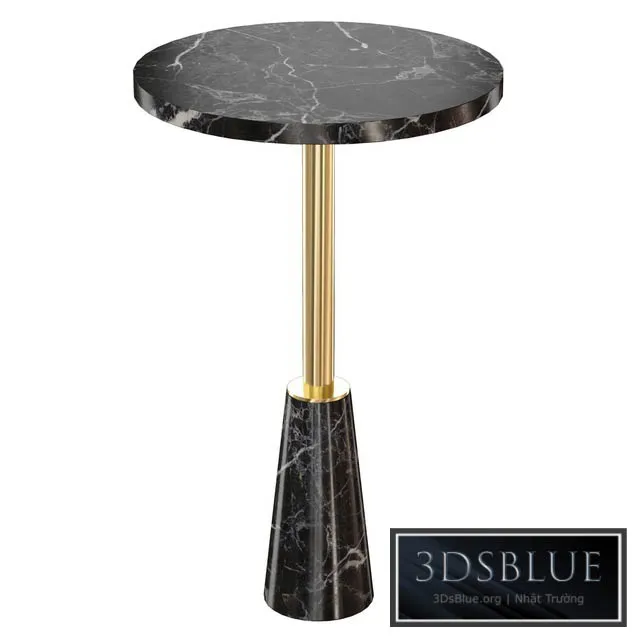 Leni Black Marble Drink Table (Crate and Barrel) 3DS Max - thumbnail 3