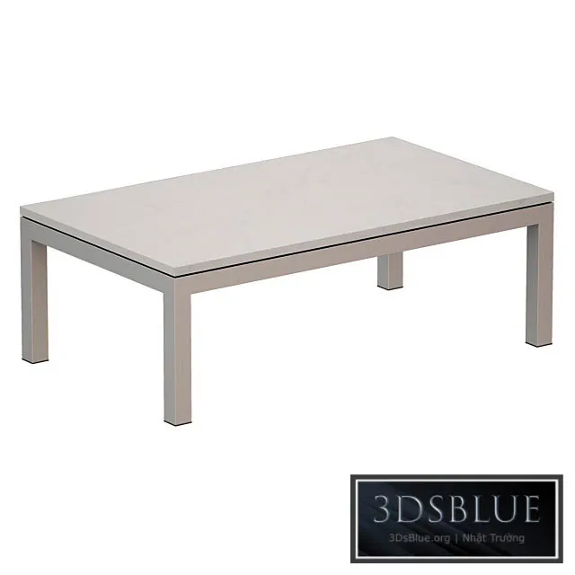 Parsons White Marble Top \/ Stainless Steel Base 48×28 Small Rectangular Coffee Table (Crate and Barrel) 3DS Max - thumbnail 3