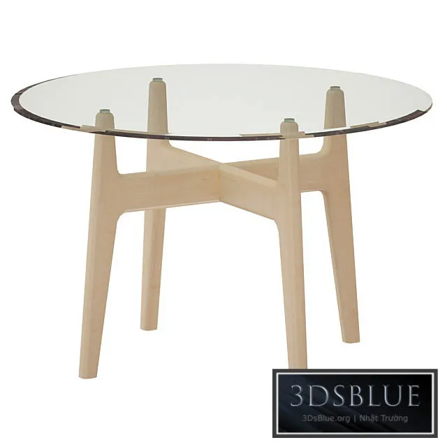 “Tate 48 “”Round Dining Table with Glass Top and Sand Base (Crate and Barrel)” 3DS Max - thumbnail 3