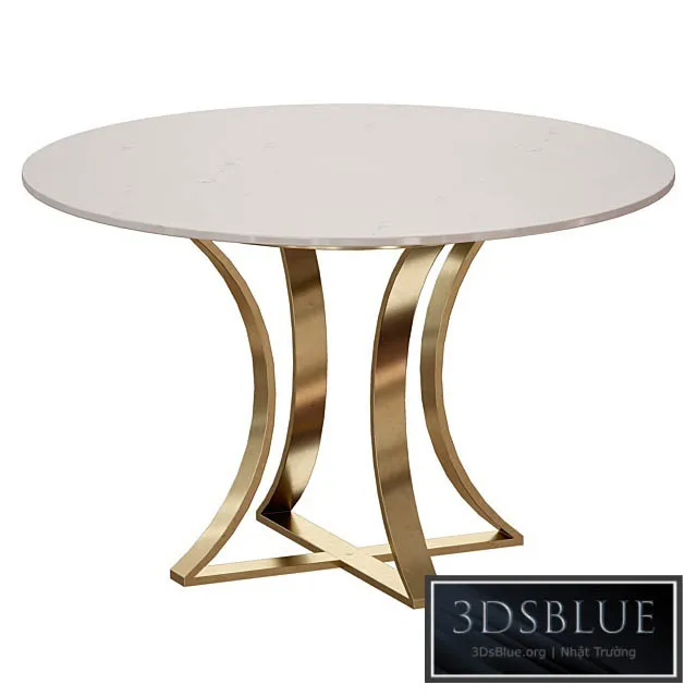 “Damen 48 “”White Marble Top Dining Table (Crate and Barrel)” 3DS Max - thumbnail 3