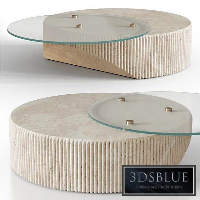 Marble and glass coffee table 3DS Max - thumbnail 3
