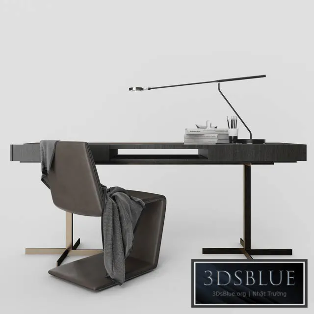 “Minotti Phillips chair and Close “”Writing Desk””” 3DS Max - thumbnail 3