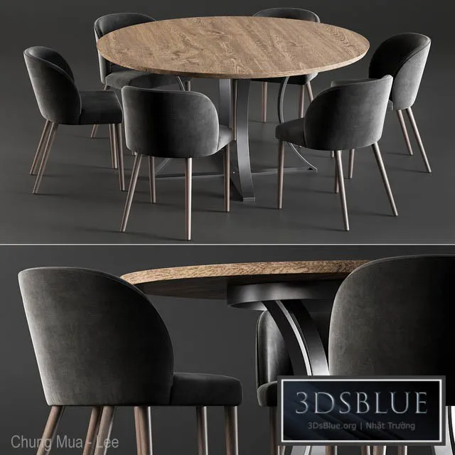Dining Table Gage And Chair Camilie 3DS Max - thumbnail 3