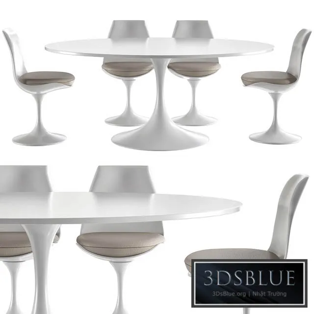 Saarinen Tulip High Tables Knoll 3DS Max - thumbnail 3