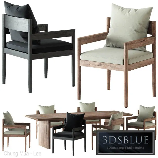 HARBOR \/ ROZELLE DINING CHAIR AND TABLE 3DS Max - thumbnail 3