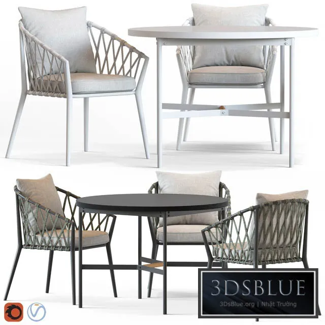 Globewest Maui Armchair and Morgan Table 3DS Max - thumbnail 3