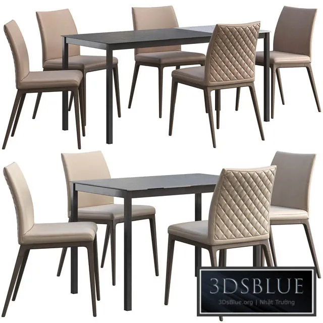 Dining table Connubia Snap + chair Romatti Soprano 3DS Max - thumbnail 3