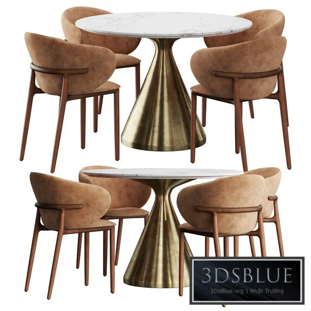 Artisan & West elm Silhouette dining set 3DS Max - thumbnail 3