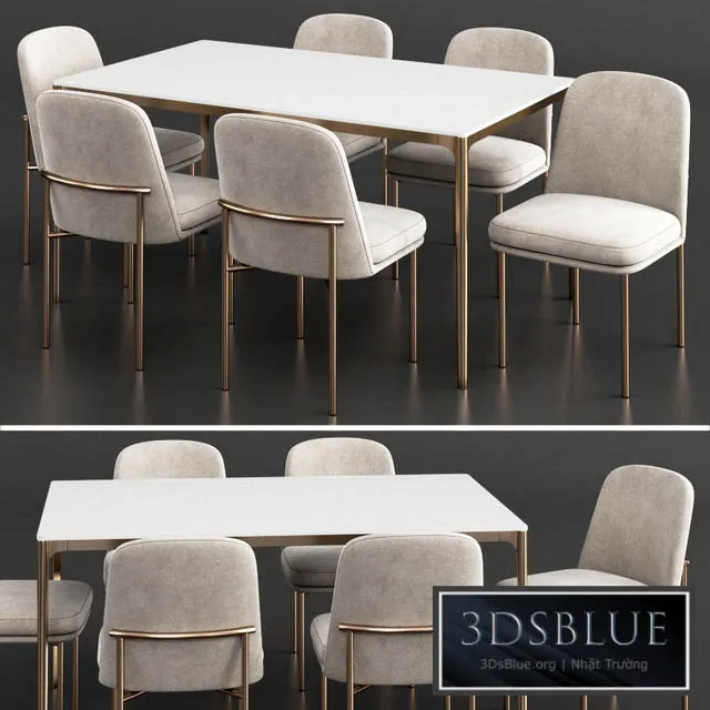 West Elm Dinning Set 23 3DS Max - thumbnail 3