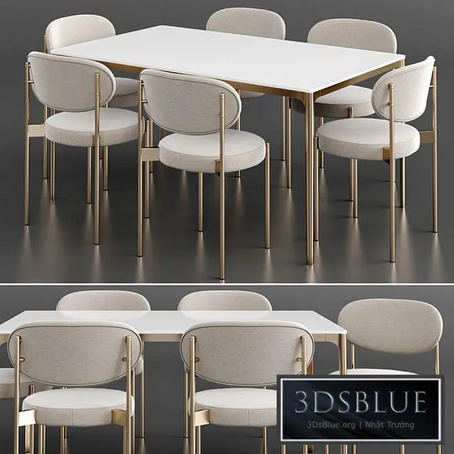 Dining Table Flute by Poliform 3DS Max - thumbnail 3
