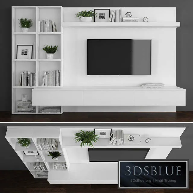 Tv stand set 084 3DS Max - thumbnail 3