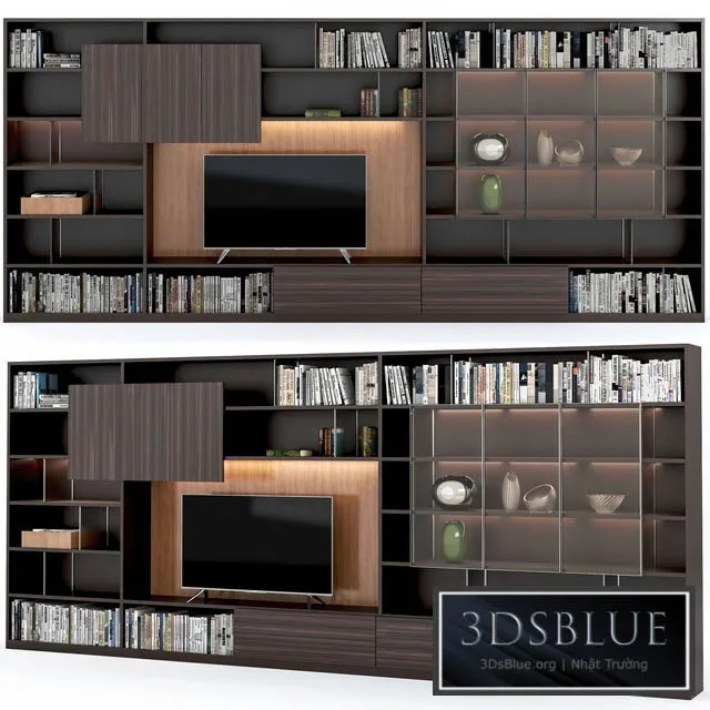 TV zone Molteni 505 wall system 3DS Max - thumbnail 3