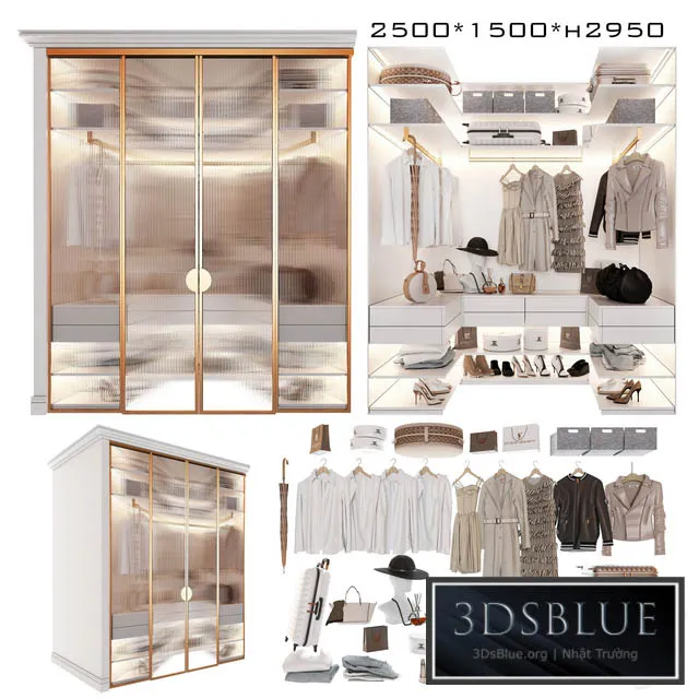 Wardrobe unit in the bedroom_2 3DS Max - thumbnail 3
