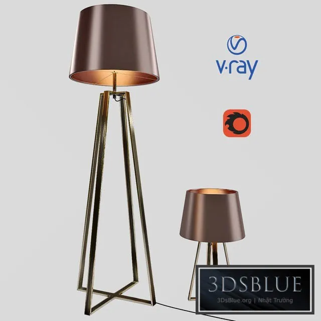 Desk and floor lamps model COFFEE from the company LUCIDE Belgium. 3DS Max - thumbnail 3