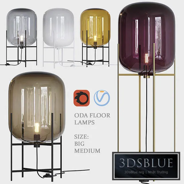 Oda floor lamps 3DS Max - thumbnail 3