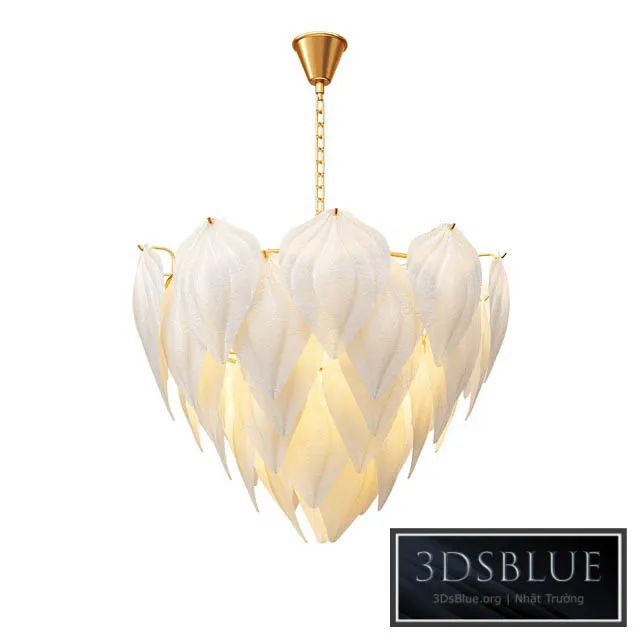 Fashion design art decorative glass leaf chandelier 3DS Max - thumbnail 3