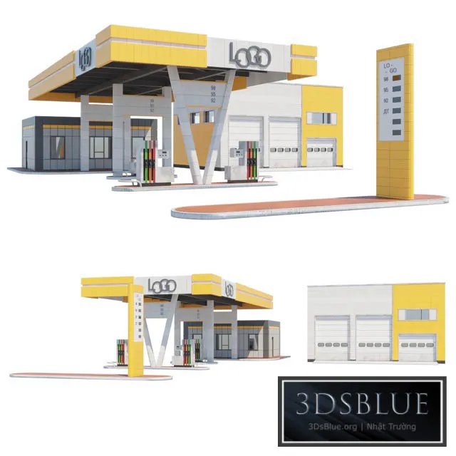 Gas station with SRT 3DS Max - thumbnail 3