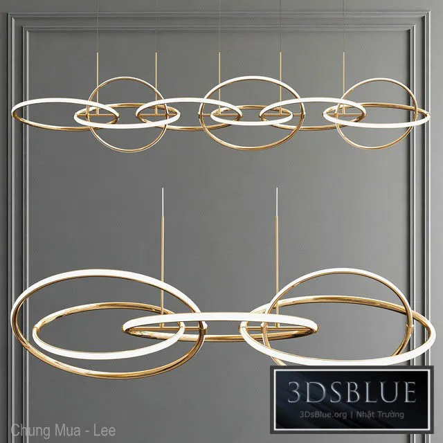 Decorative Two Types Ring Chandelier 3DS Max - thumbnail 3