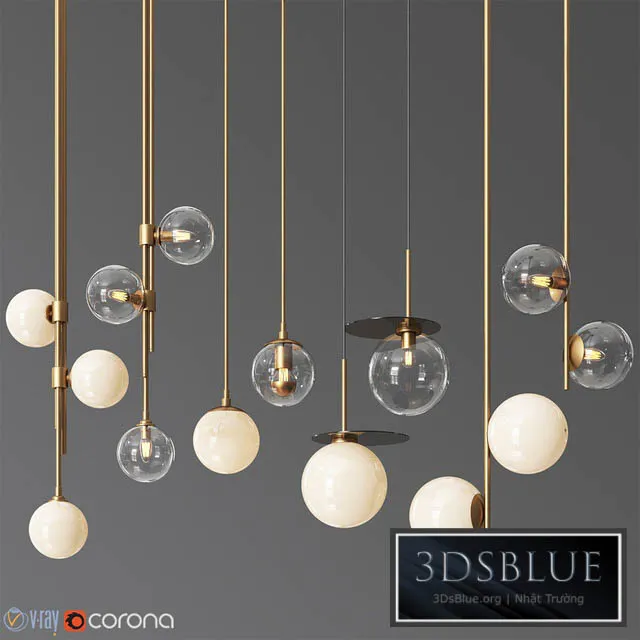 Pendant Light Collection 14 – 4 Type 3DS Max - thumbnail 3