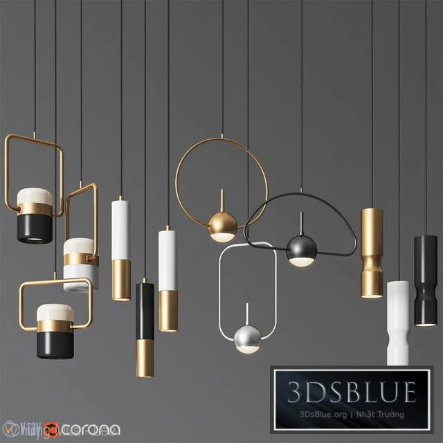 Pendant Light Collection 17 – 4 Type 3DS Max - thumbnail 3