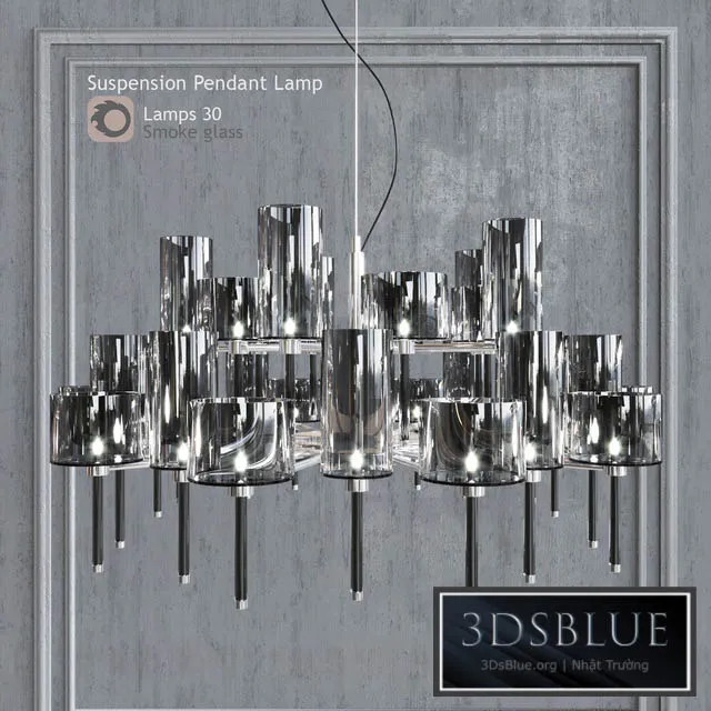 Chandelier AXO Light Spillray SP lamps 30 smoke glass 3DS Max - thumbnail 3