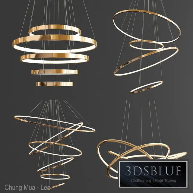 Four Exclusive Chandelier Collection_28 Rings 3DS Max - thumbnail 3