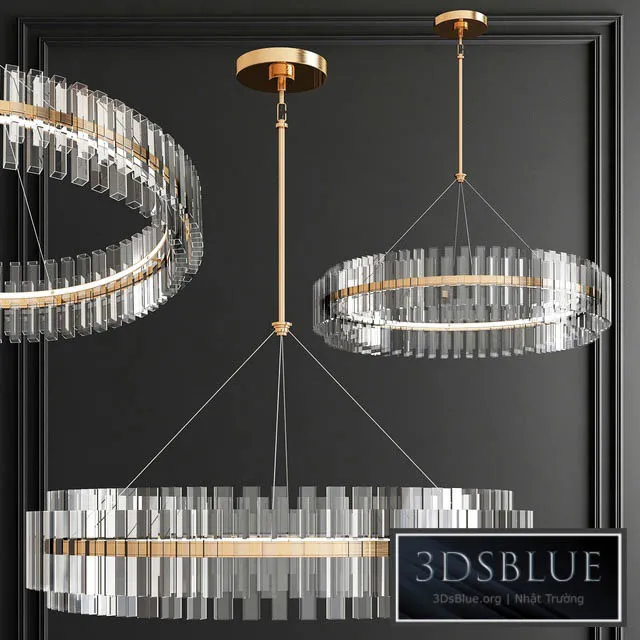 LED Round Crystal Chandelier 3DS Max - thumbnail 3