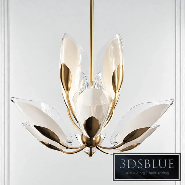 Blossom Gold Leaf 12 Light Chandelier by Hudson Valley 3DS Max - thumbnail 3