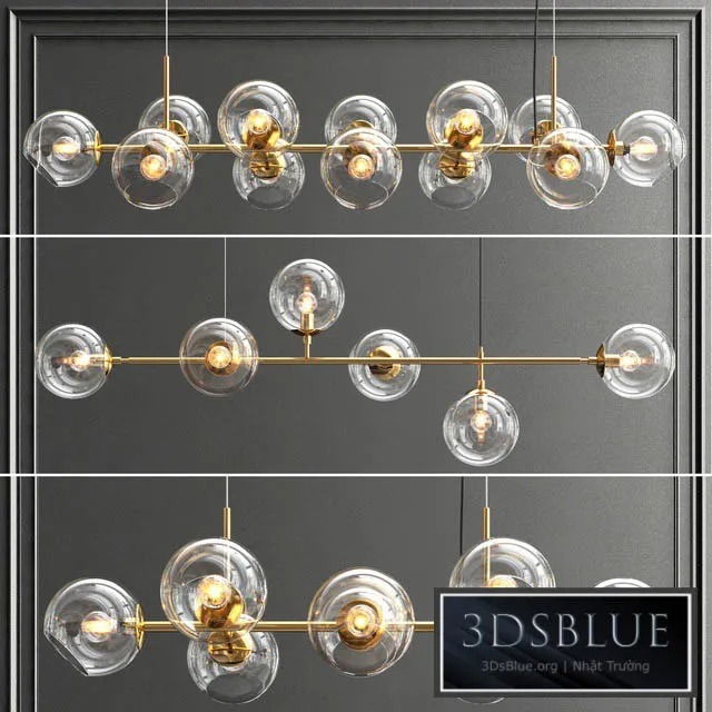 Collection of glass bole chandelier 3DS Max - thumbnail 3