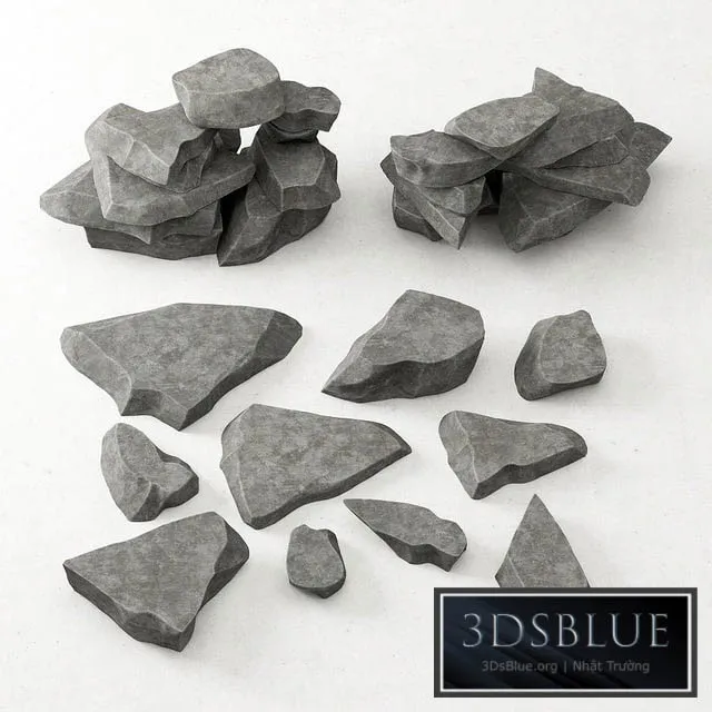 Rock stone collection decorative \/ A collection of rock for decoration 3DS Max - thumbnail 3