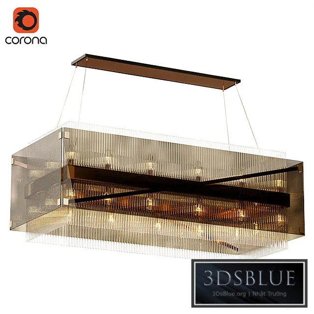 Apollo Dark Bronze and Polished Chrome 50-Inch Chandelier 3DS Max - thumbnail 3