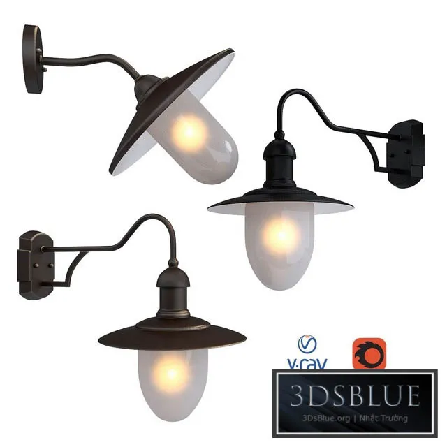 ARUBA outdoor lighting wall lamps from the company LUCIDE Belgium. 3DS Max - thumbnail 3