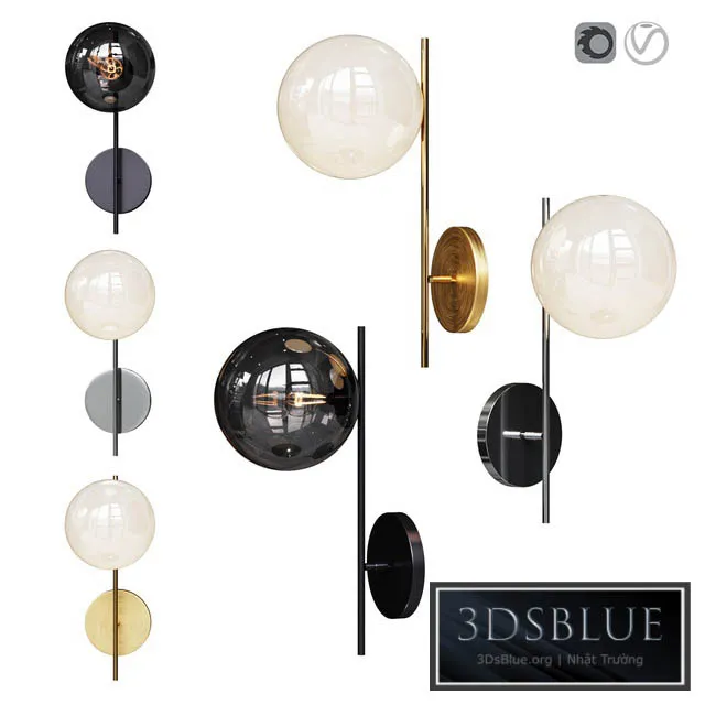 West Elm Sphere and Stem 1-Light Sconce 3DS Max - thumbnail 3