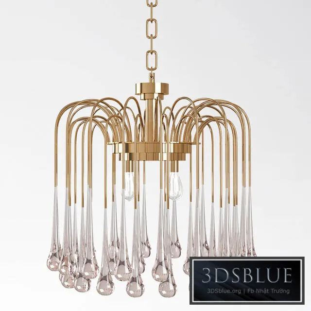 Beveled Murano Glass Teardrop Chandelier 3DS Max - thumbnail 3