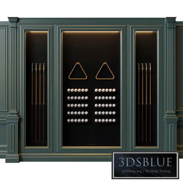 American style billiard cabinet 3DS Max - thumbnail 3