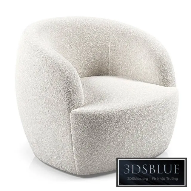 gwyneth ivory boucle chair 3DS Max - thumbnail 3