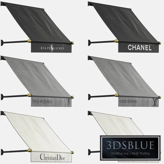 Awnings set (boutiques) 3DS Max - thumbnail 3