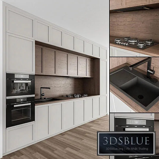Kitchen Neo Classic – White and Wood 30 3DS Max - thumbnail 3