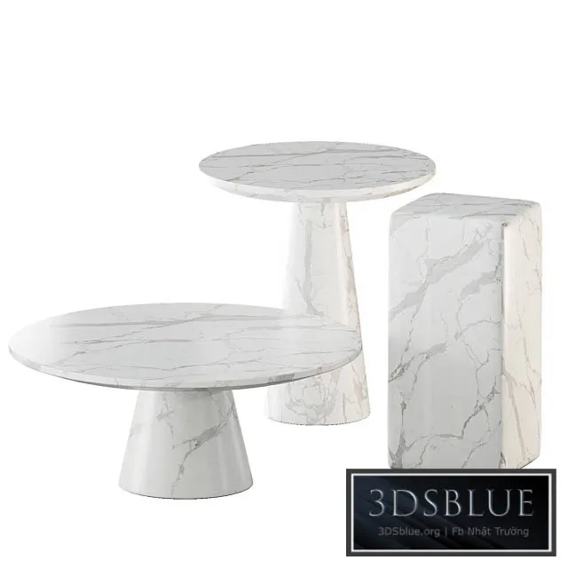 White marble tables set | Pols Potten 3DS Max - thumbnail 3