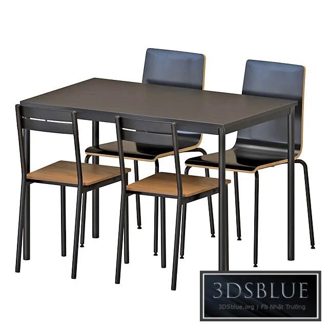 IKEA SANDSBERG Table And Chairs 3DS Max - thumbnail 3