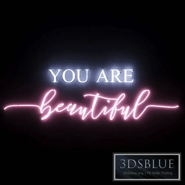 Neon Text 05 You Are Beautiful 3DS Max - thumbnail 3