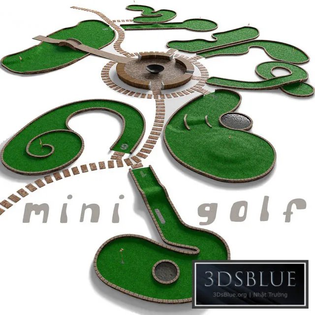 Mini golf. A set of 9 fields 3DS Max - thumbnail 3