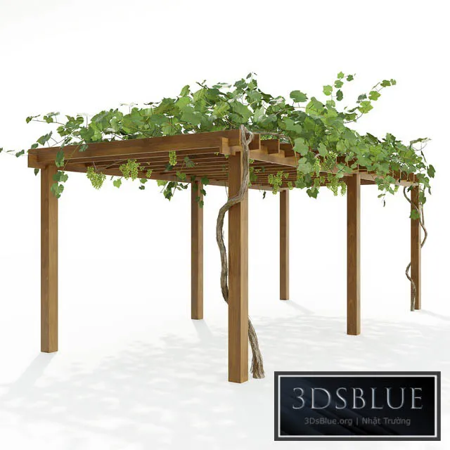 Pergola with grapes 3DS Max - thumbnail 3