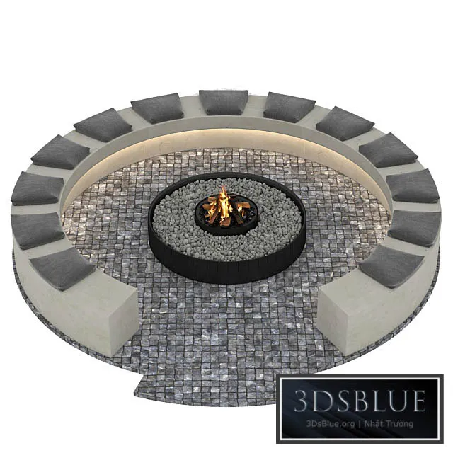 Outdoor Fireplace 3DS Max - thumbnail 3